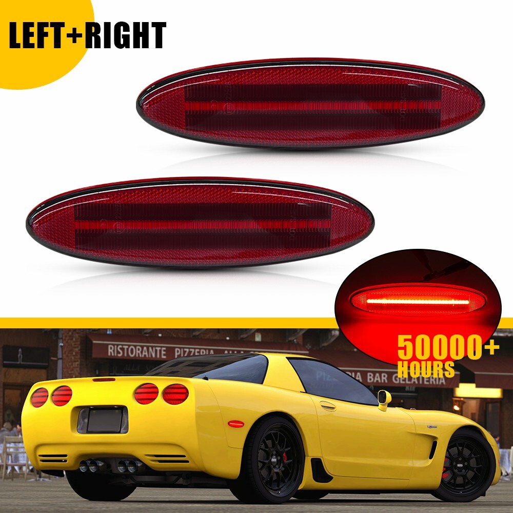 1997-2004 Chevy Corvette C5 Red LED Side Marker Lights Pair