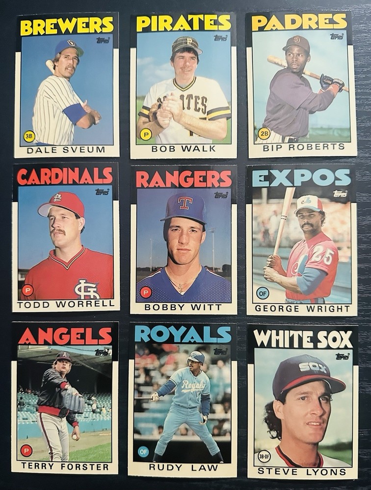 1986 Topps Tiffany EX-Mint 9 Steve Lyons Bip Roberts Baseball Card