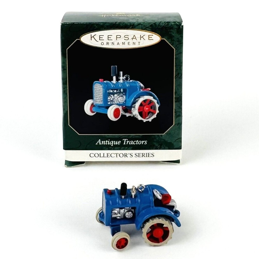 Hallmark Keepsake Ornament Antique Tractor Blue 3rd Die-Cast Metal 1999