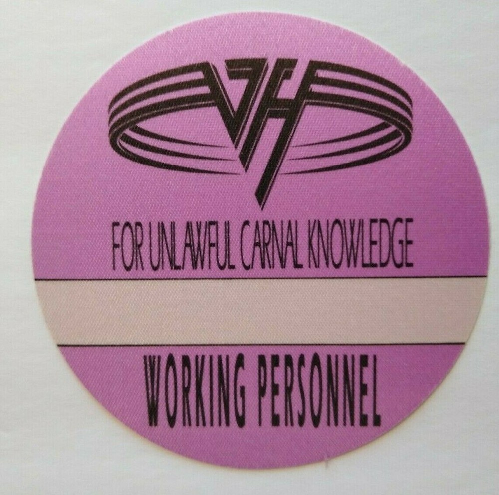 Van Halen Original Backstage Pass Original 1991 Eddie Rock Music Tour Purple