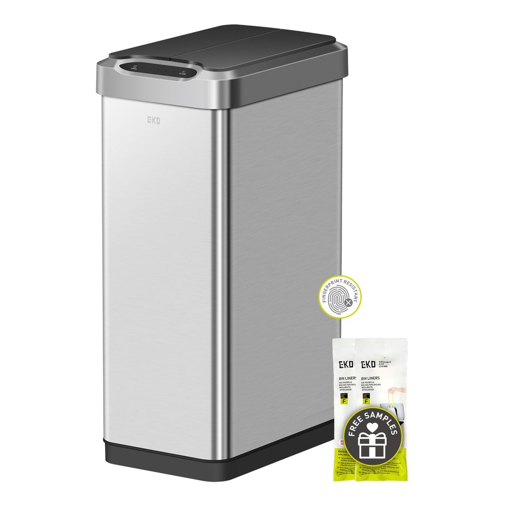 EKO Phantom-T 50L Motion Sensor Trash Can Brushed Stainless Steel
