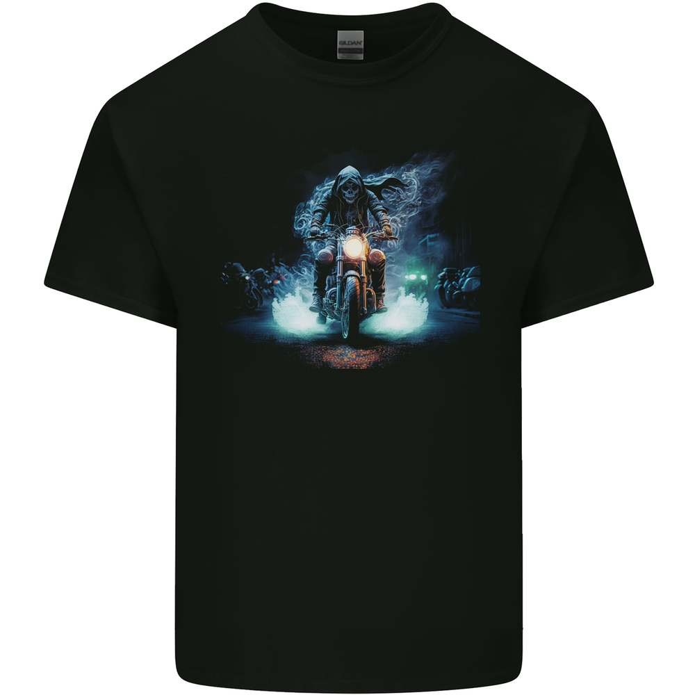 Skull Biker Motorcycle Motorbike Grim Reaper 29 Mens Cotton T-Shirt Tee Top