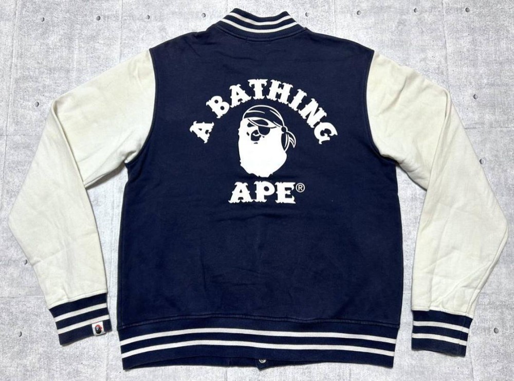A Bathing Ape Pirate Varsity Sweatshirt Big Logo University Jacket Used
