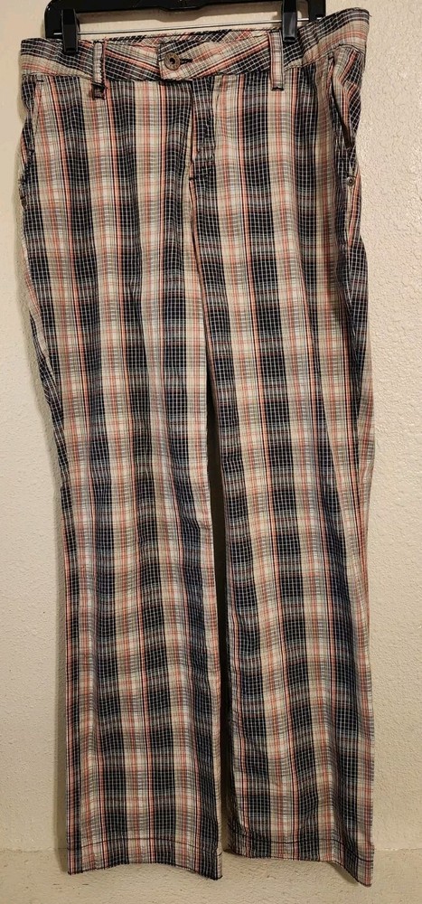 Men's Scotch & Soda Plaid 100% Cotton Pants SZ 32X33