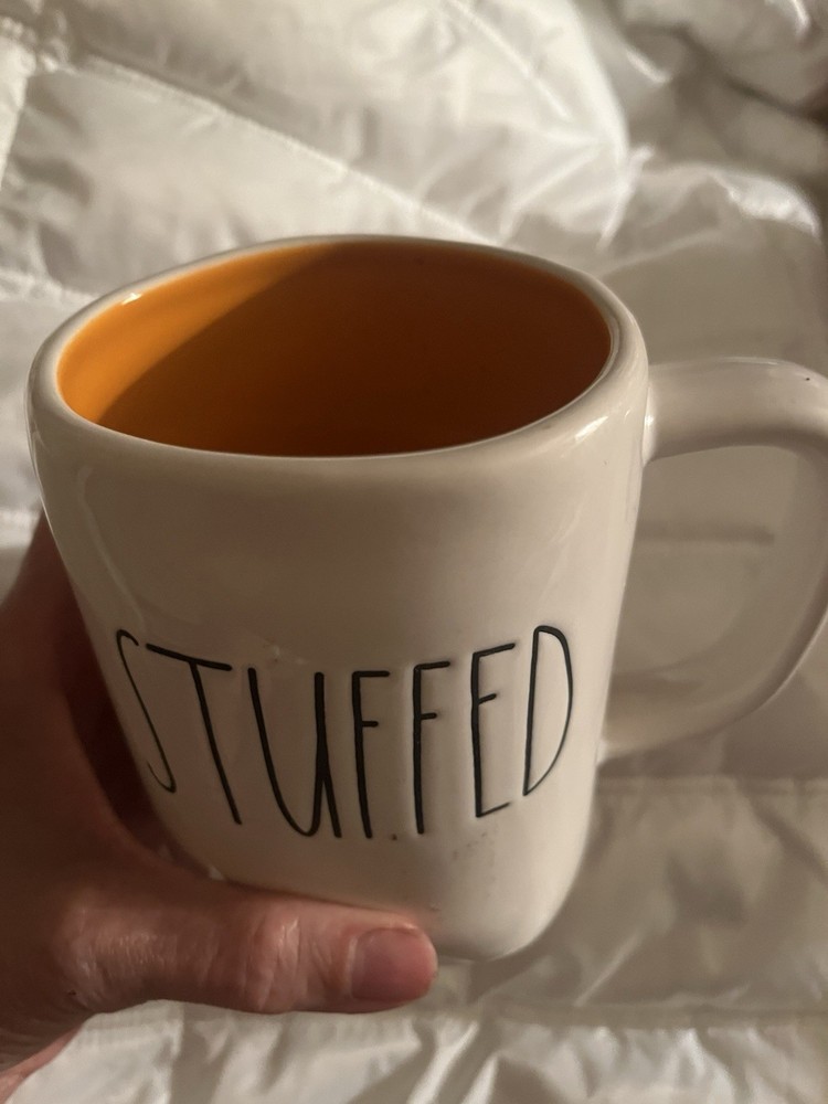 Rae Dunn Thanksgiving Coffee Mug “Stuffed” Orange Interior Artisan Collection