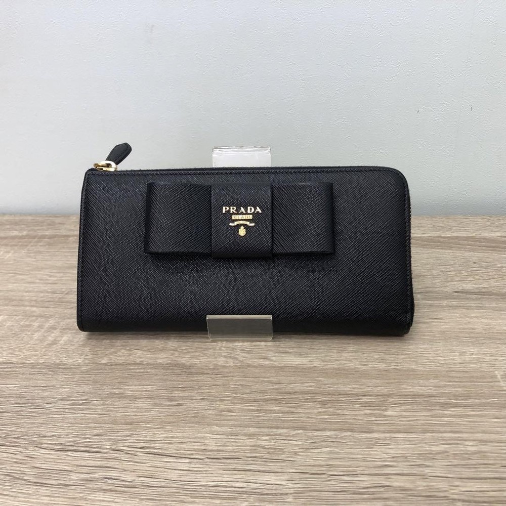 Prada Saffiano Leather Zip Around Wallet with Coin Compartment