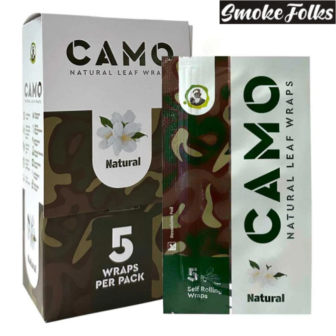 CAMO Self-Rolling Natural Leaf Wraps 125mm wraps - NATURAL Flavor (Full Box)