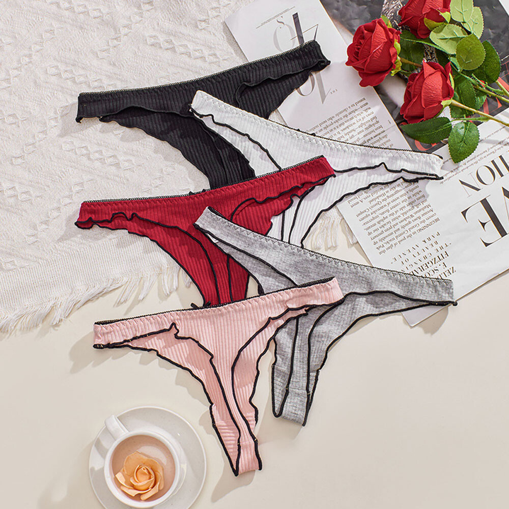 2 x Womens Cotton G-string Thongs Underwear Sexy Panties Knickers Briefs