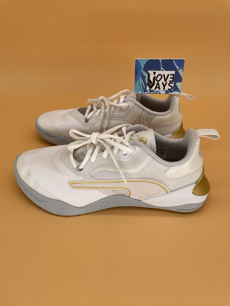 Size 7.5 PUMA Men Fuse 2.0 X WIT White Team Gold Shoes