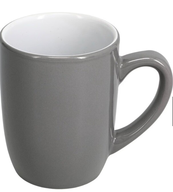 SET Of 4 Royal Norfolk Gray and White Stoneware Mugs, 12 oz. Traditional Classy