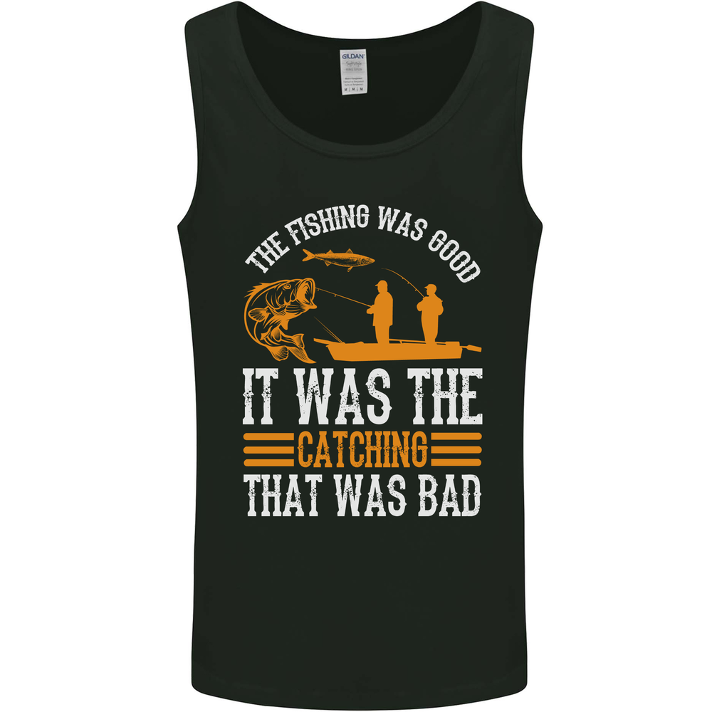 Good Fishing Bad Catching Funny Fisherman Mens Vest Tank Top