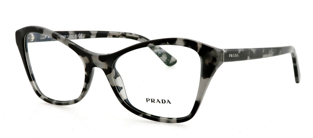 PRADA VPR11X 510-1O1 53mm Black Havana Gray Eyeglass Frames Made in Italy