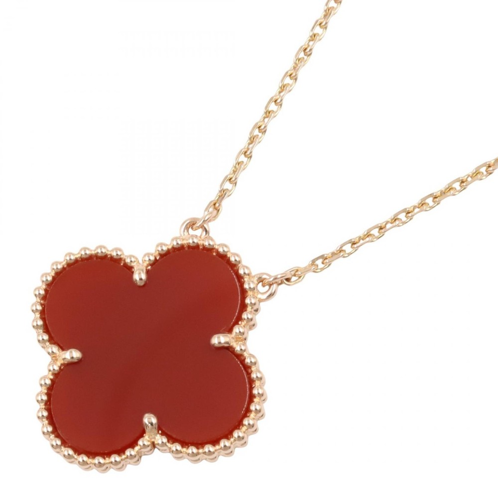 Van Cleef & Arpels Magic Alhambra Necklace 18KPG Rose Gold Carnelian Used women