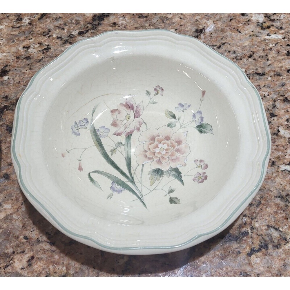Mikasa Heritage F2013 Peony Bouquet Cereal Bowl (Qty 2 -Fair ) Japan 7 1/2