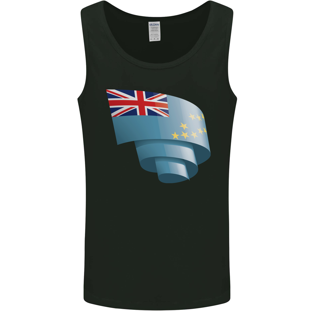 Curled Tuvalu Flag Tuvaluan Day Football Mens Vest Tank Top