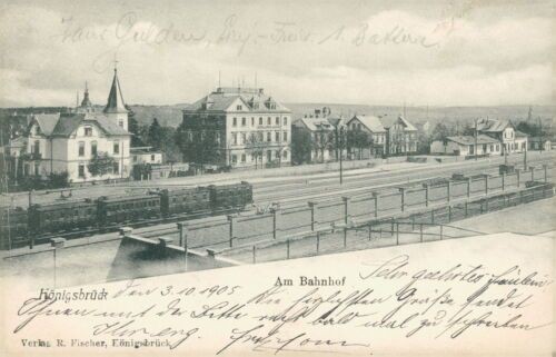 Postcard Königsbrück 1905 at the station (No. 812)