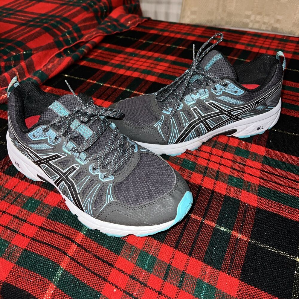 Asics Womens Sz 9 Wide Black Gel Venture 7 1012A682 Running Shoes Sneakers NICE!