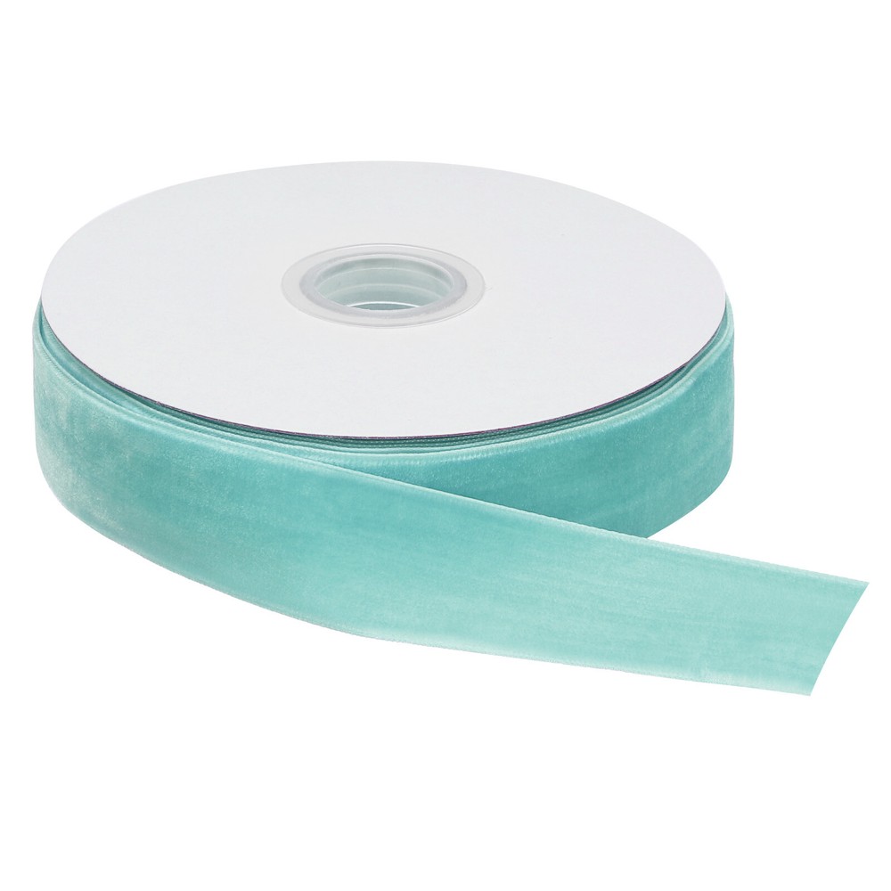 Velvet Ribbon 1 Inch x 10 Yard Single Face Spool Silky Lake Blue