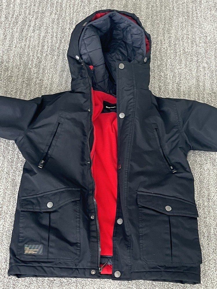 Diesel Boys Winter Snow Jacket Black Size Medium 10-12 Yrs 2 In 1 Full Zip