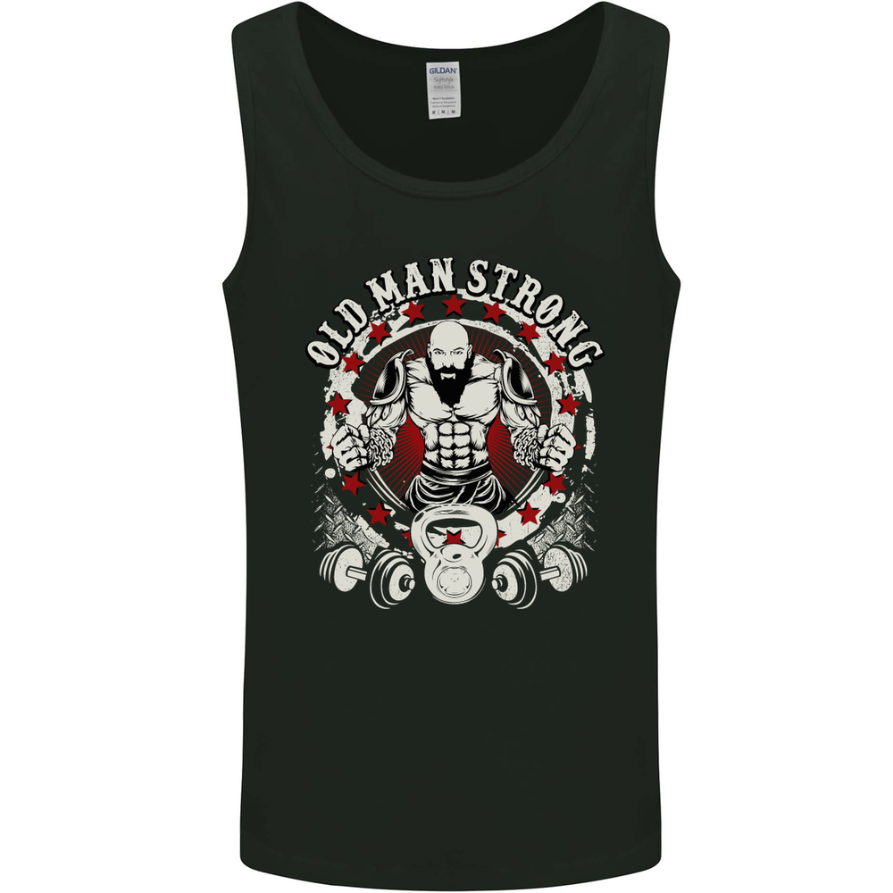 Old Man Strong Gym Age Bodybuilding Mens Vest Tank Top