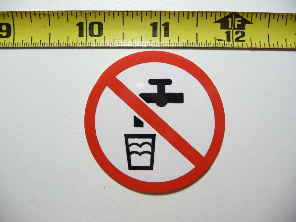 NO NOT ALLOWED DRINK DRINKING WATER DECAL STICKER JOB OCCUPATION WORK PROHIBITED