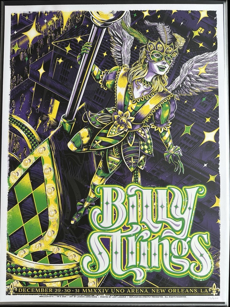 Billy Strings 2024 NYE Poster New Orleans UNO Arena Limited Edition #17/600-image