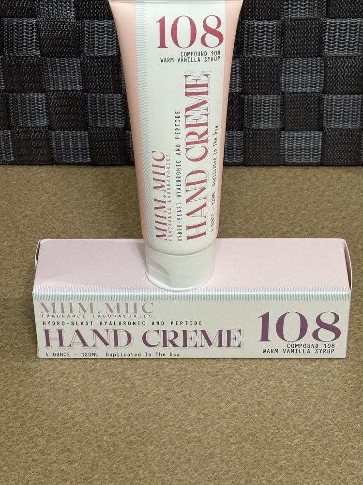 Miim.Miic 4 oz Warm Vanilla Syrup Hand Creme 108 New