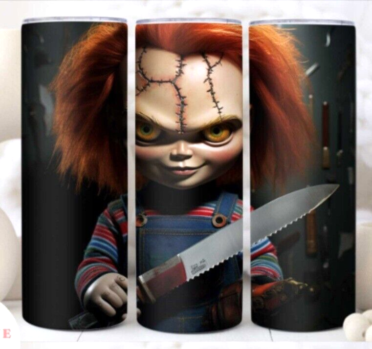 Horror Movies 8 Multicolor 20 oz Insulated Tumbler Box Lid Clear Straw New