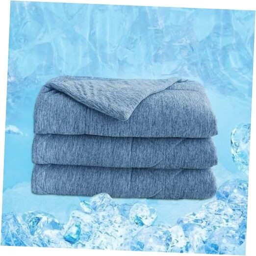 King Navy Blue Cooling Comforter – Double-Sided for Hot Sleepers