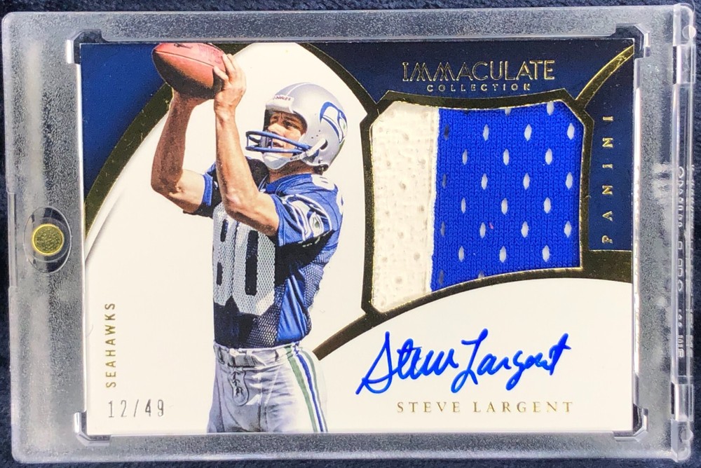2015 Immaculate Steve Largent GAME-USED Patch Auto Gold SSP /49 HOF