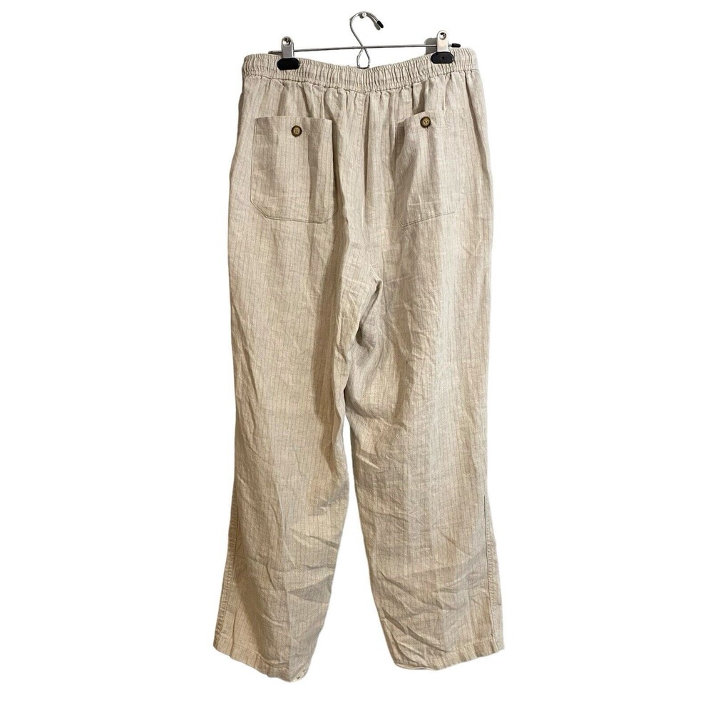 Structure 100% Linen Elastic Waist Beige Tan Lounge Coastal Pants Women’s Sz XL