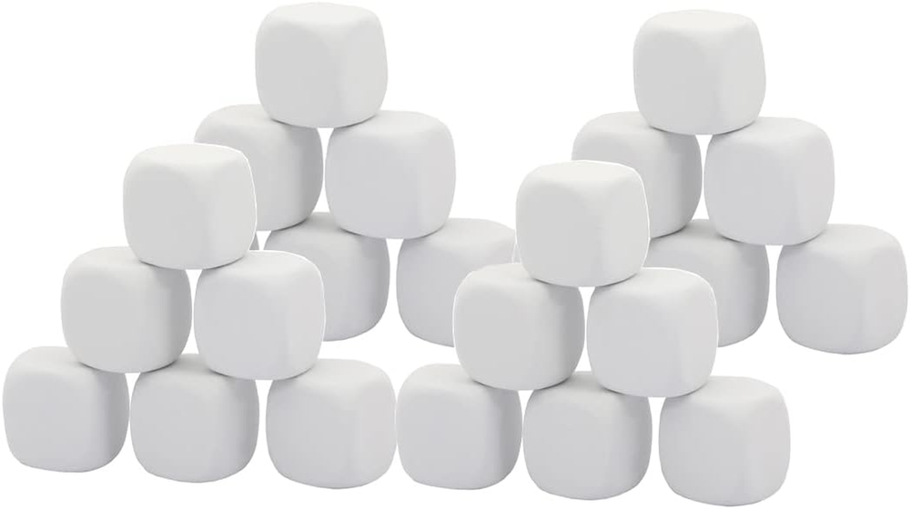 White EVA Foam Dices for Kids Graffiti, Building Blocks,Creative Painting,24Pcs