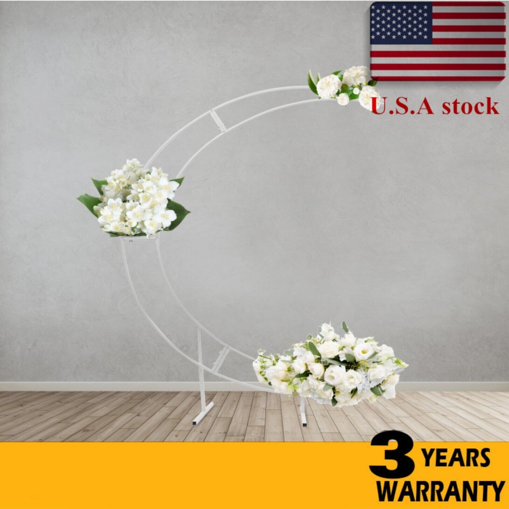 Large Crescent Wedding Balloon 7ft Moon Backdrop Stand Metal Arch Frame Wedding