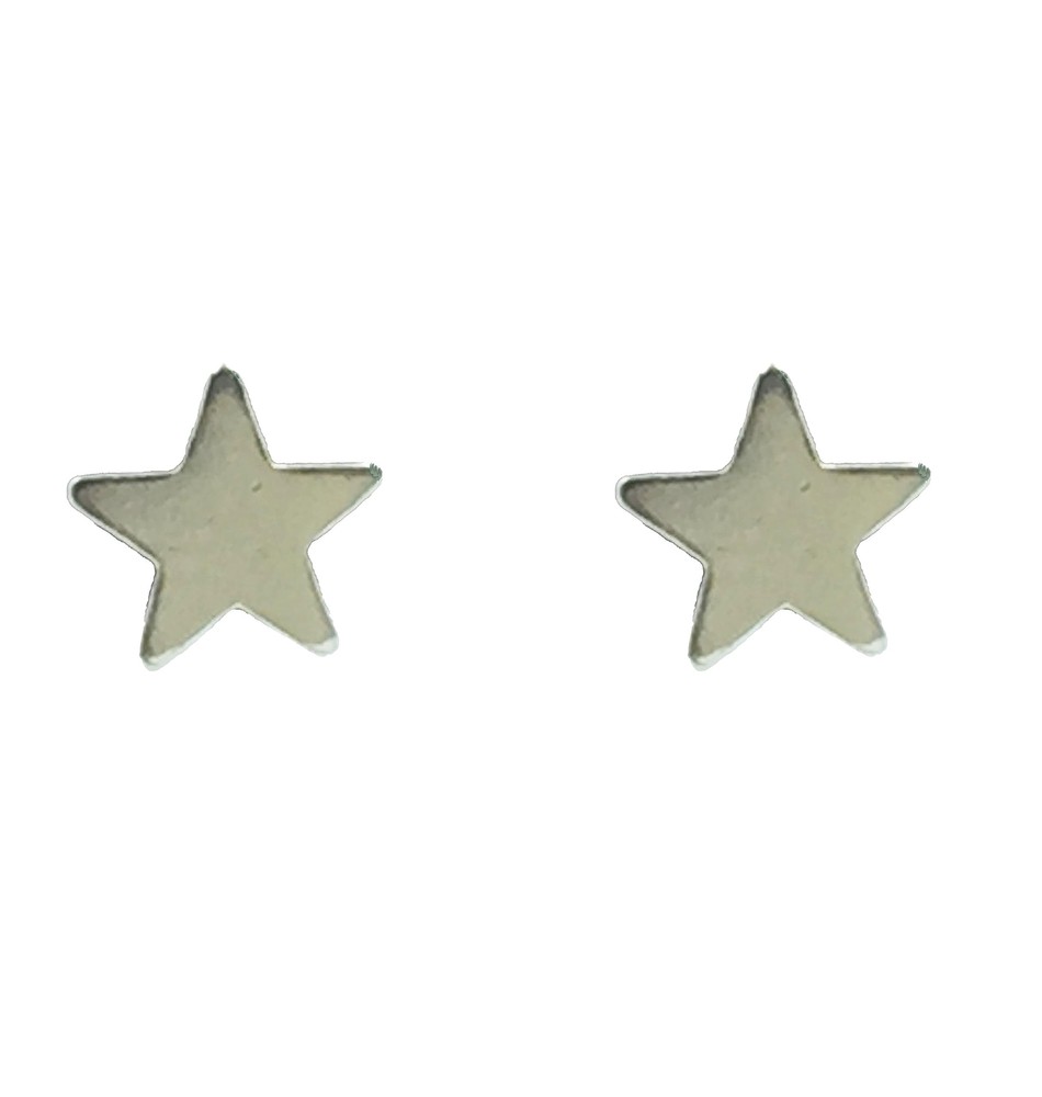 925 Silver Geometric Star Stud Earrings Unisex Birthday Gift
