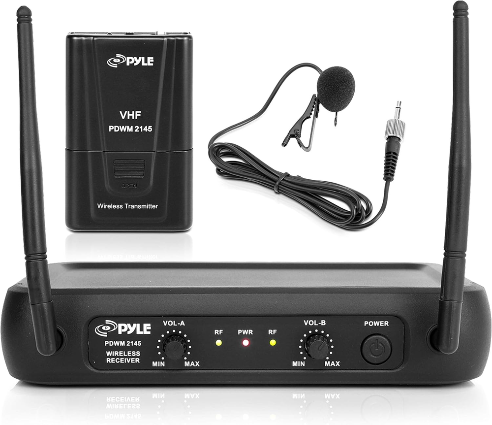 Dual Channel Wireless Microphone System - VHF Fixed Dual Frequency Wireless Mic