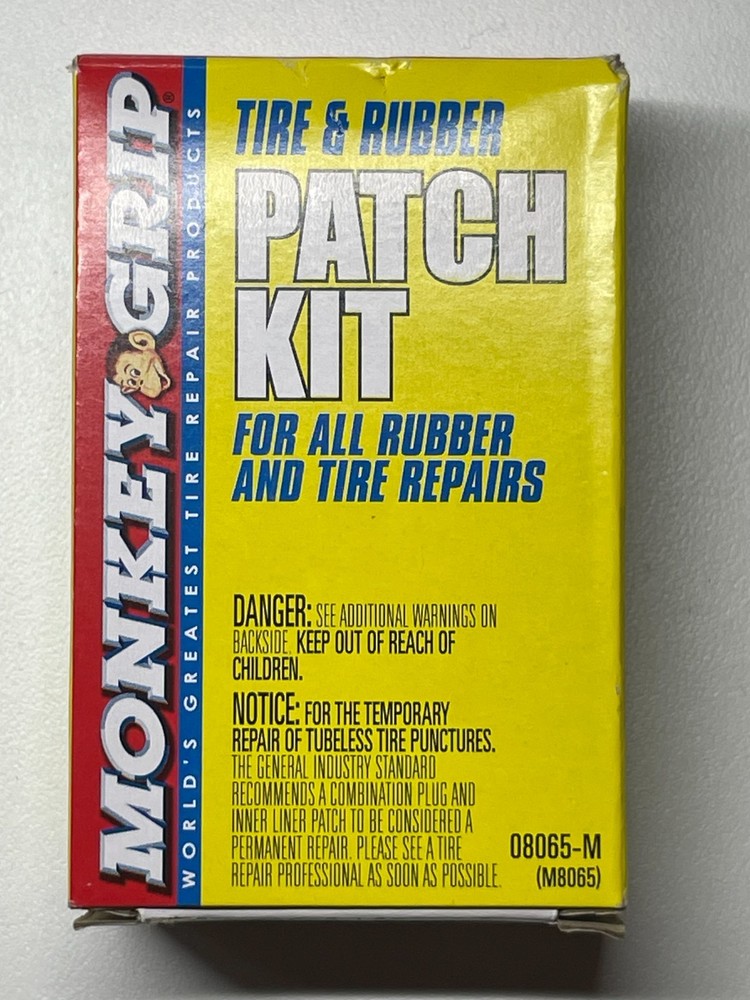 Monkey Grip 08065-M Patch Kit Tire Bike Tube Rubber Repair Patches Buffer Cement