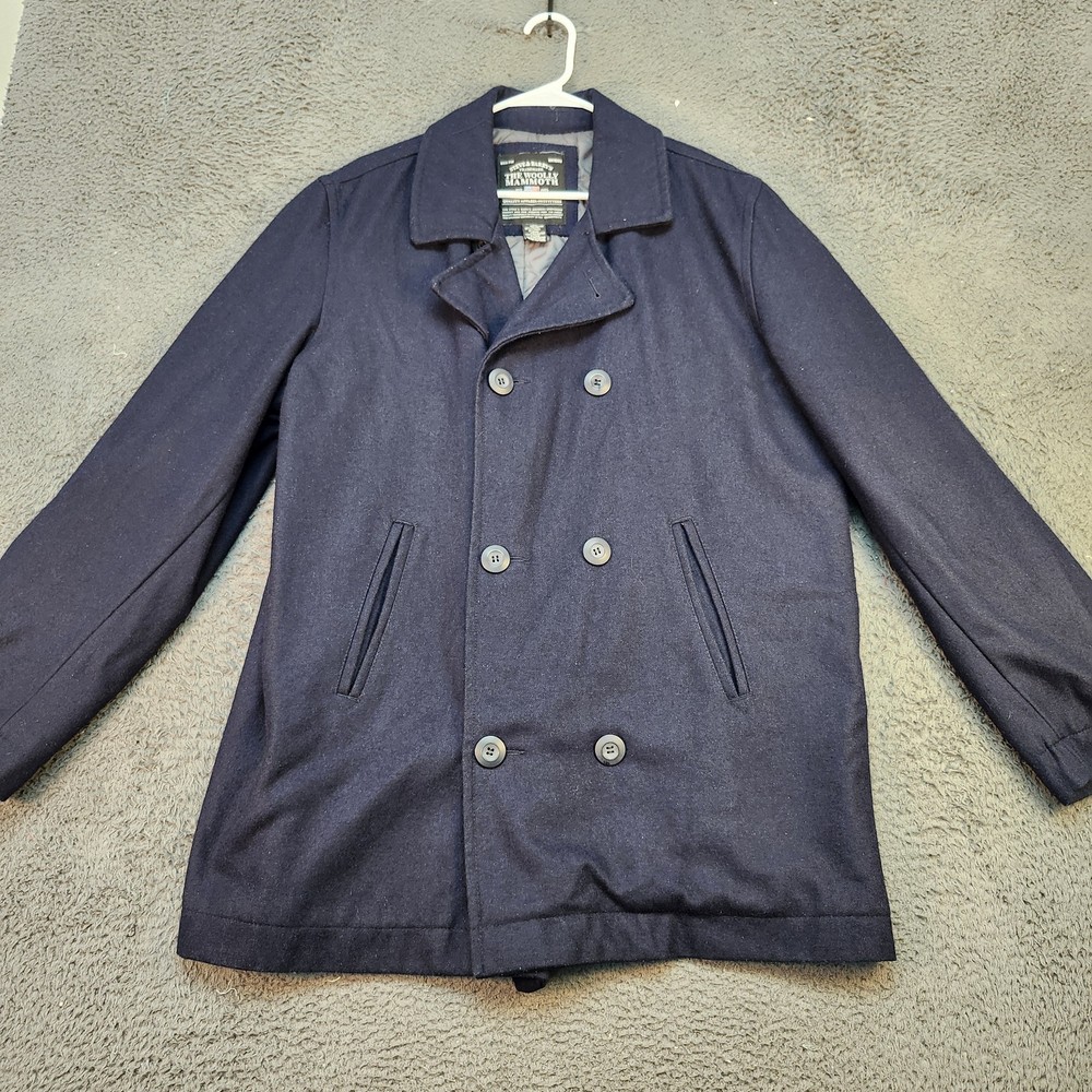 Steve & Barrys Mens Wool Blend Woolly Mammoth Peacoat Jacket Large