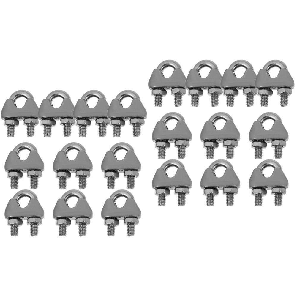 20 Pcs Heavy Duty U-Type Steel Wire Rope Clamps for Secure Cable Fastening