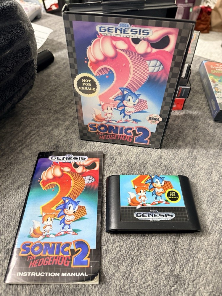 SONIC THE HEDGEHOG 2 for Sega Genesis 1992 CIB Complete Not For Resale w Manual