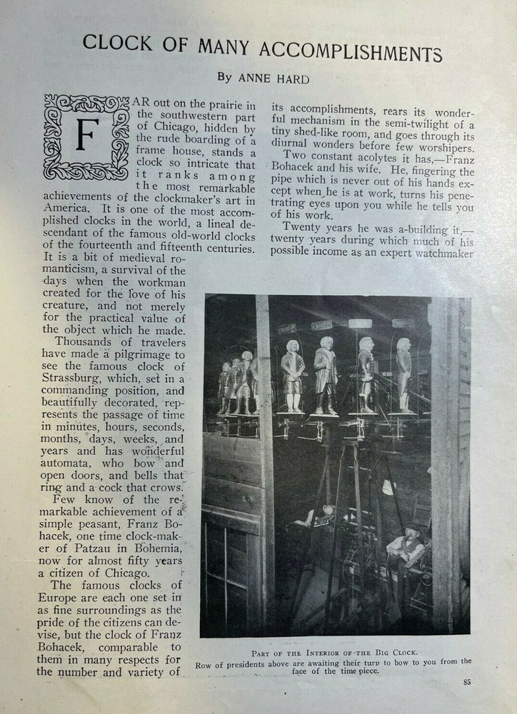 1908 Clock Maker Franz Bohacek Chicago illustrated