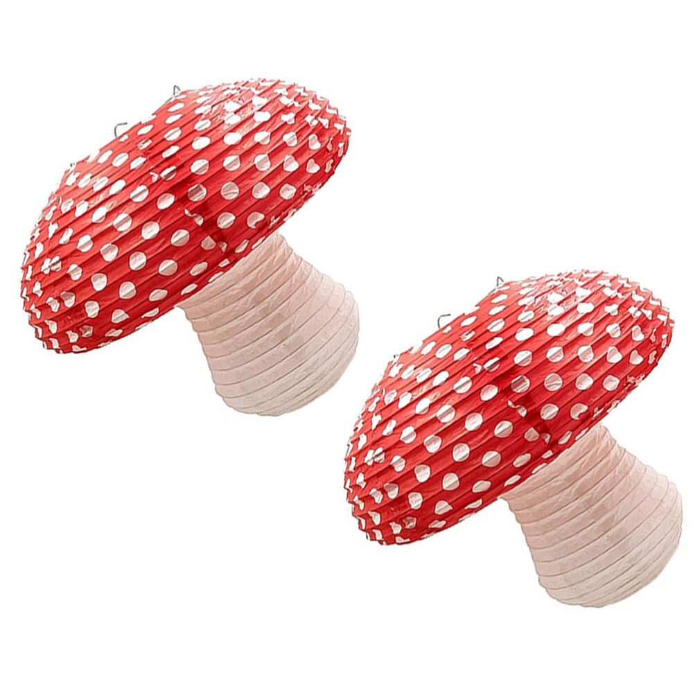 2 Pcs Party Mushroom Lantern Baby Shower Christmas Hanging Child
