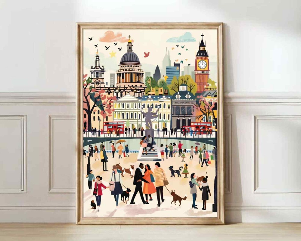 London Print London Illustration London Travel Poster New Yorker Illustration