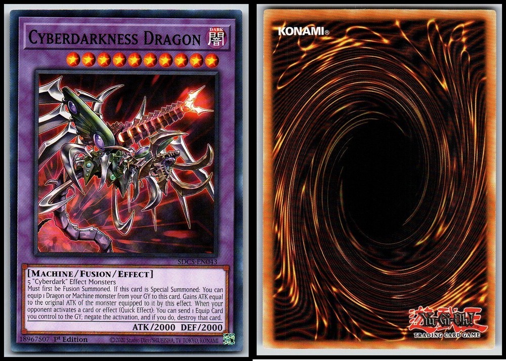 CYBERDARKNESS DRAGON SDCS-EN043 1st Edition YuGiOh Card