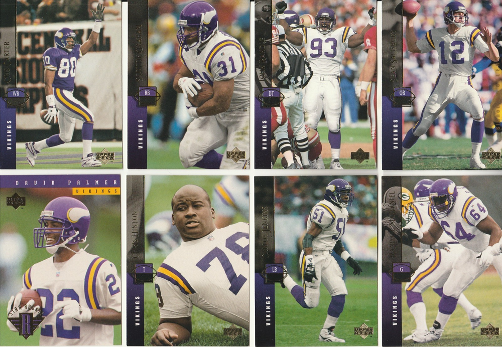 1994 Upper Deck Minnesota Vikings 8-Card Team Lot - See Scan