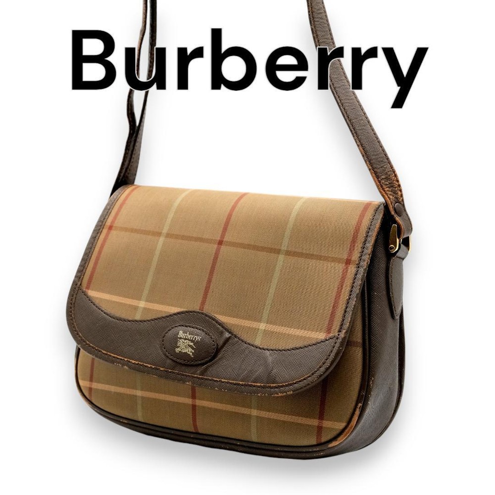 Burberry Shoulder Bag Nova Check Canvas Beige Authentic F1113600