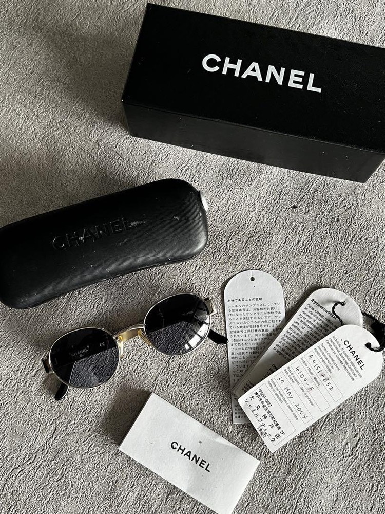 CHANEL Black Sunglasses with Box & Certificate - Excellent Condition