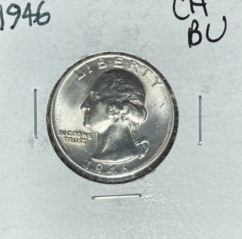 1946 WASHINGTON SILVER QUARTER~ CH/BU ~BEAUTIFUL COIN~