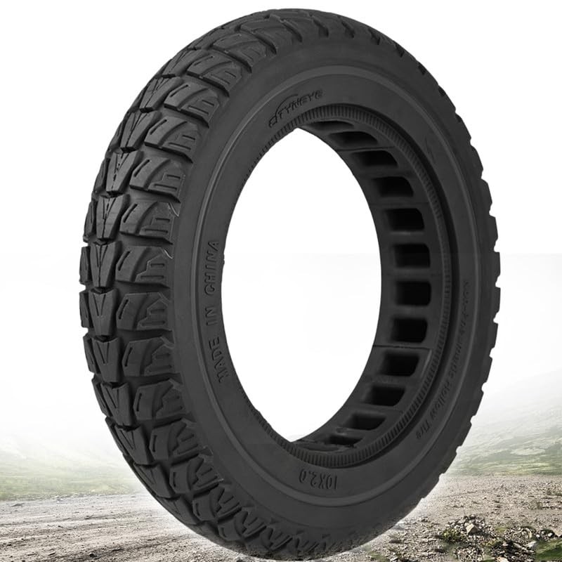 10x2.125 Solid Black Tire 10-Inch Tubeless 1pc