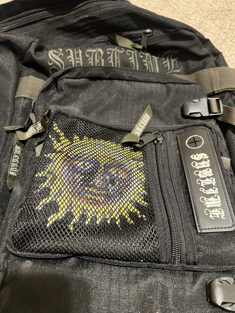 Vintage 90s Y2k Sublime Skateboard Backpack Heavy Duty Black Skateboarding Carry Bag  