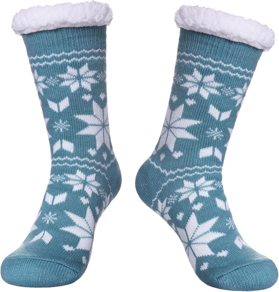 SDBING Slipper Socks for Women - Warm Fuzzy with Grippers, Christmas Gifts